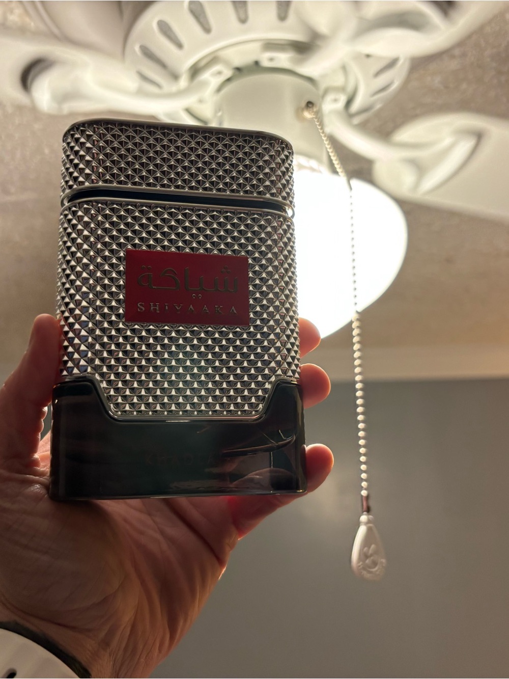 Shivaaka Men's Fragrance Bottle - Silver with Red Accent